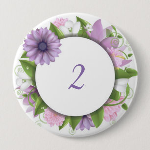De bloemenspeld van de verjaardag ronde button 4,0 cm