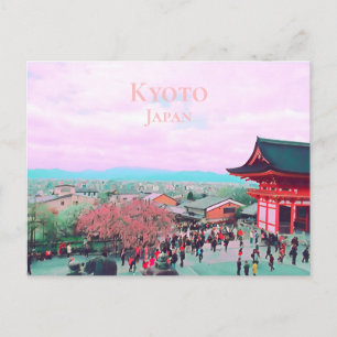 De bloesem van de Kers van Kyoto Japan bij de druk Briefkaart