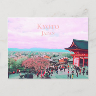 De bloesem van de Kers van Kyoto Japan bij de druk Briefkaart