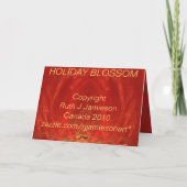 DE BLOESEM VAN DE VAKANTIE FEESTDAGEN KAART (Achterkant)