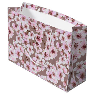 De bloesempatroon van de kers large cadeauzakje