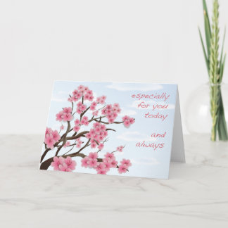De Bloesems van de kers - Wenskaart Kaart