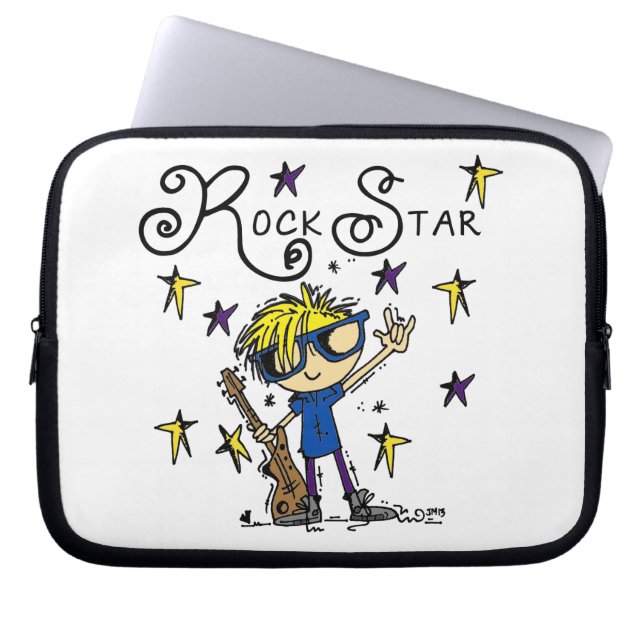 De blonde Ster van de Rots van de Jongen Laptop Sleeve (Voorkant)