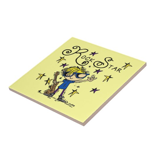 De blonde Ster van de Rots van de Jongen Tegeltje (Zijkant)