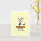 De blonde Turner van het Meisje op Evenwichtsbalk Kaart (Gele Bloem)