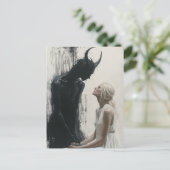De blonde vrouw en de donkere demon briefkaart (Staand voorkant)