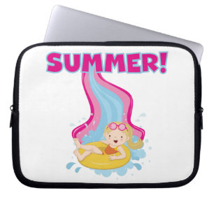 De blonde Zomer van het Meisje Laptop Sleeve
