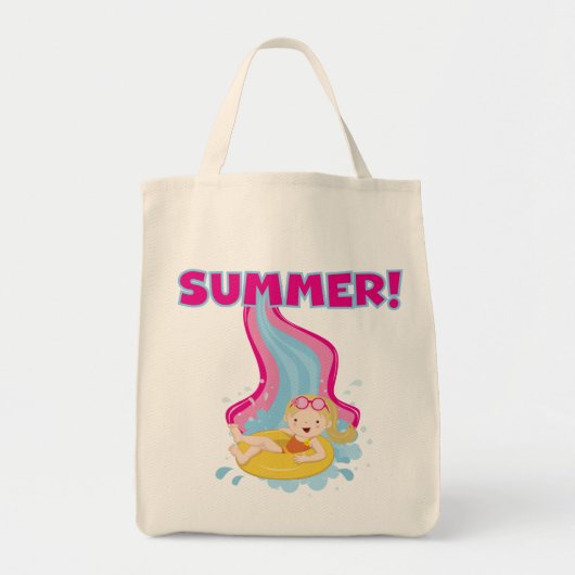 De blonde Zomer van het Meisje Tote Bag (Voorkant)