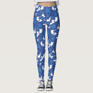 De Blue 70's jaar styling cirkel Leggings
