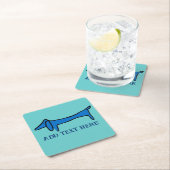 De Blue Dachshund Dog, add text, Onderzetter (Insitu)