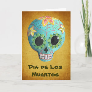 De Blue Dia DE Los Muertos Art Schedel van de Kaart