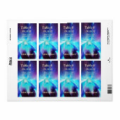 De Blue Orchid Wedding Wine Labels (Full Sheet)