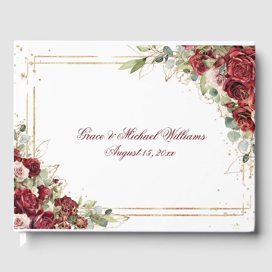 De Blushing Bride Red Rose bruiloft receptie Gastenboek (Voorkant)