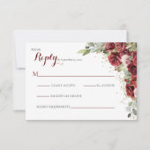 De Blushing Bride Red Rose Bruiloft RSVP Kaartje (Voorkant)