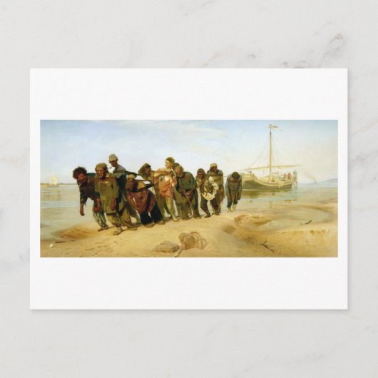 De Boatmen op de Volga, 1870-73 Briefkaart (Voorkant)