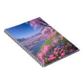 De boeiende roze bloemen van een charmant moeras notitieboek (Rechterzijde)