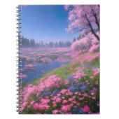 De boeiende roze bloemen van een charmant moeras notitieboek (Voorkant)