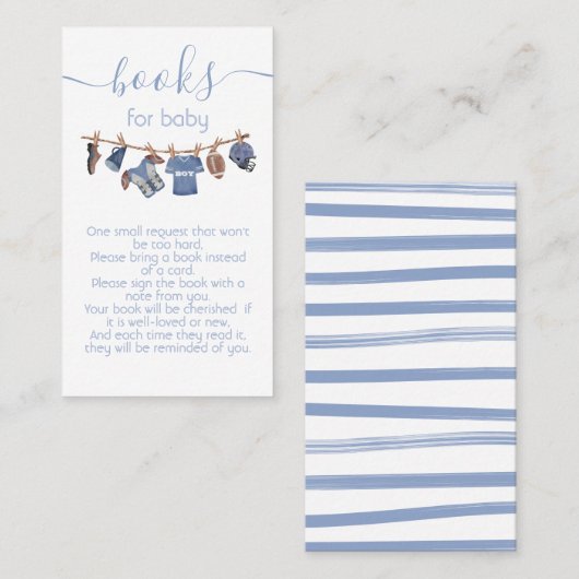 De Boeken van het Baby shower van de Kast van het  Visitekaartje (Voorkant / Achterkant)