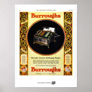De boekhoudmachine van gisteren bij Office Burroug Poster