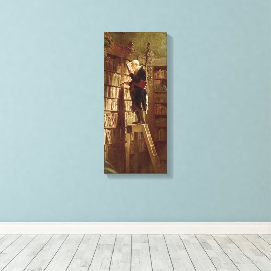 De boekworm canvas afdruk (Insitu (Houten vloer))