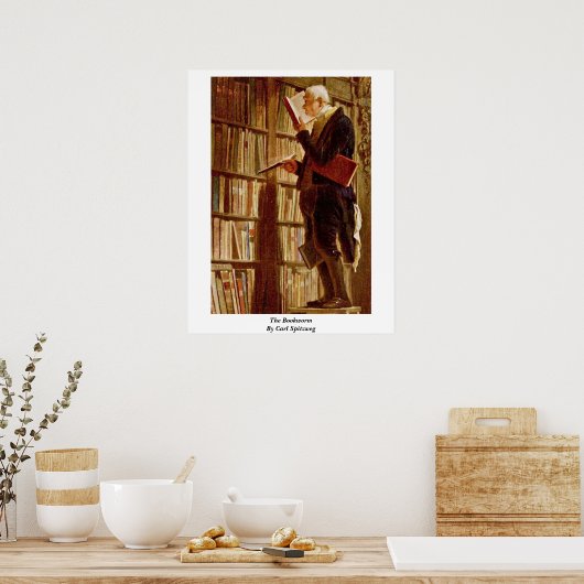 de boekworm door Carl spitzweg Poster (Keuken)