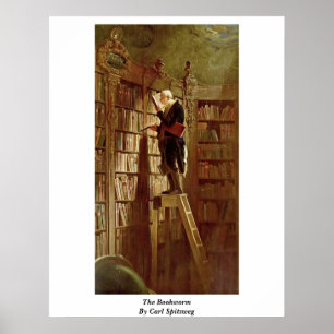 de boekworm door Carl spitzweg Poster