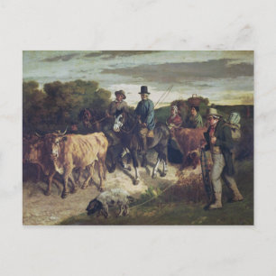 De boeren van Flagey die terugkeren van de beurs Briefkaart