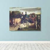 De boeren van Flagey die terugkeren van de beurs Canvas Afdruk (Insitu (Houten vloer))