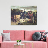 De boeren van Flagey die terugkeren van de beurs Canvas Afdruk (Insitu (Woonkamer))