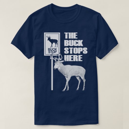 De bok stopt hier grappig citaat t-shirt (Design voorkant)
