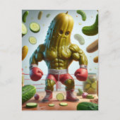 De boksende augurk grappig briefkaart (Voorkant)