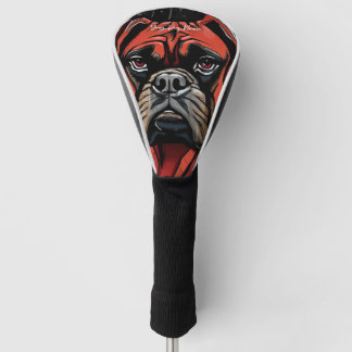 De Bokser Hond, Rood en Zwart 002 - Ulises Dallair Golfheadcover