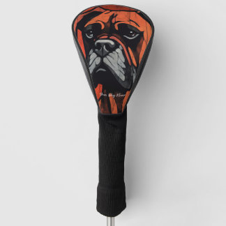 De Bokser Hond, Rood en Zwart 003 - Ulises Dallair Golfheadcover