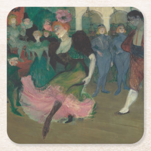 De Bolero dansen - Toulouse-Lautrec Schilderij Vierkante Kartonnen Onderzetter