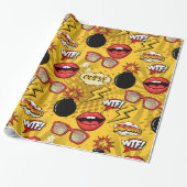 De Bomb Retro tilt Red/Gold ID553 Cadeaupapier (Uitgerold)