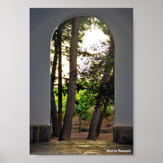 De bomen door de boog poster