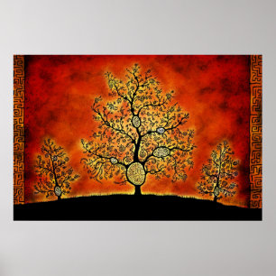 De bomen met een labyrint poster