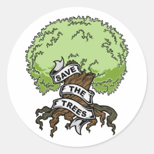 De bomen opslaan ronde sticker