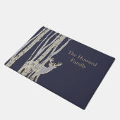 De Bomen van de Birch met de Deer Douane Mat van d (Schuin)