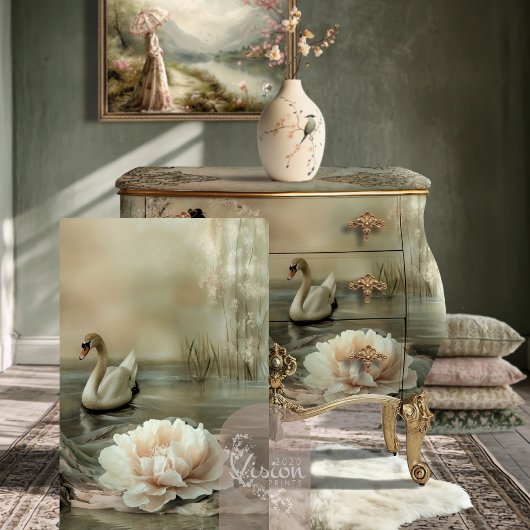 De bonne grâce Zwaan & Bloemenmeer Tissuepapier