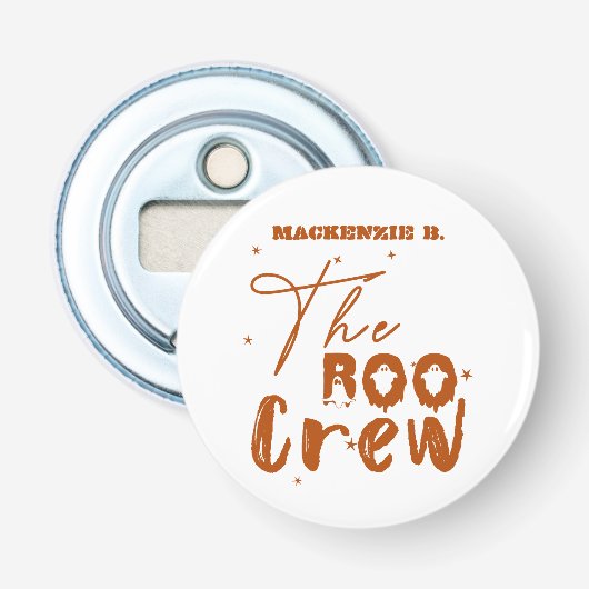 De Boo Crew Halloween Boo Button Bottle Opener (Voorkant)