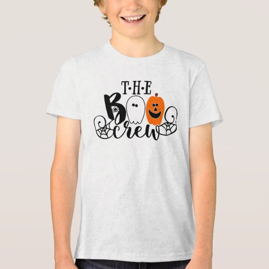 De Boo Crew Halloween Ghost Pumpkin Tri-Blend Shirt (Voorkant)