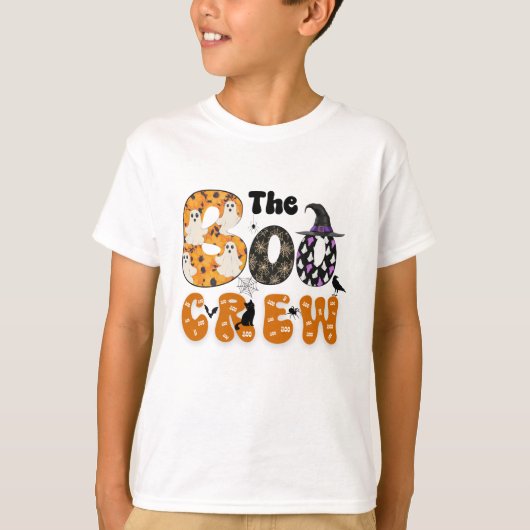 De Boo Crew kleurrijke Halloween familie matching T-shirt (Voorkant)