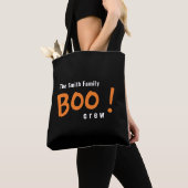 De Boo Crew Modern Monogram Custom Halloween Draagtas (Dichtbij)