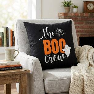 De Boo Crew Oranje en Zwarte Halloween Kussen