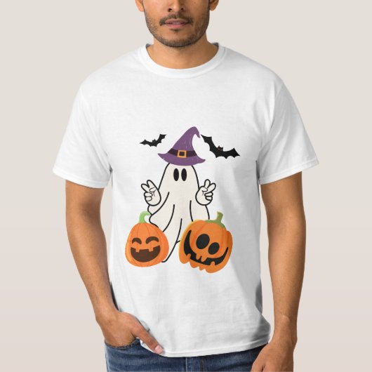 De Boo Crew Sinaasappel Halloween T-shirt (Voorkant)