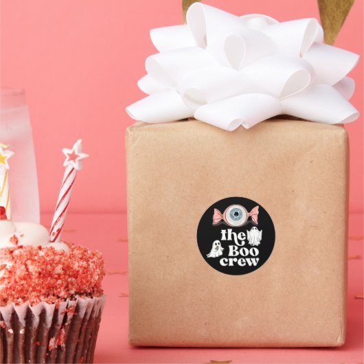 De Boo Crew | Spooktacular Halloween Squad Ronde Sticker (Feest)