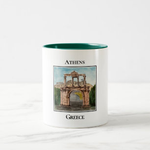 De Boog van Hadrianus, Athene, Griekenland Tweekleurige Koffiemok
