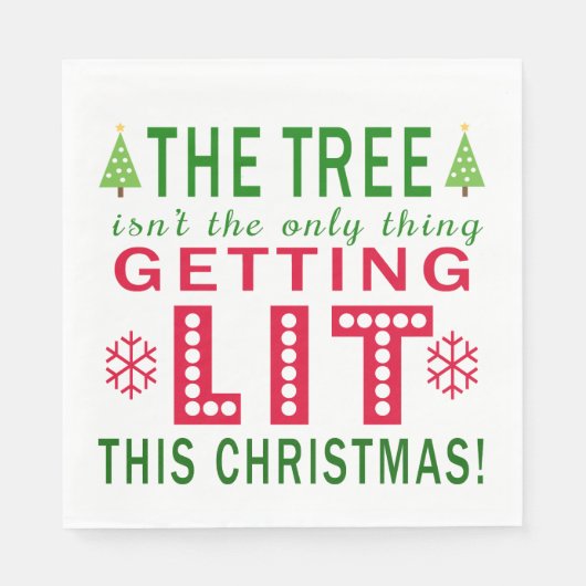 De boom is niet het enige dat Lit Xmas krijgt Servet (Voorkant)