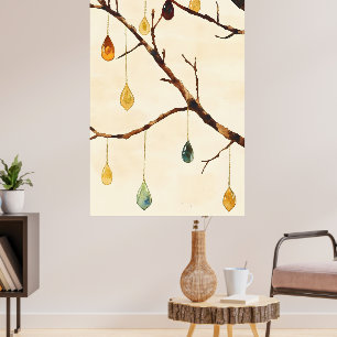 De boom met gouden bladeren is een populaire wand poster